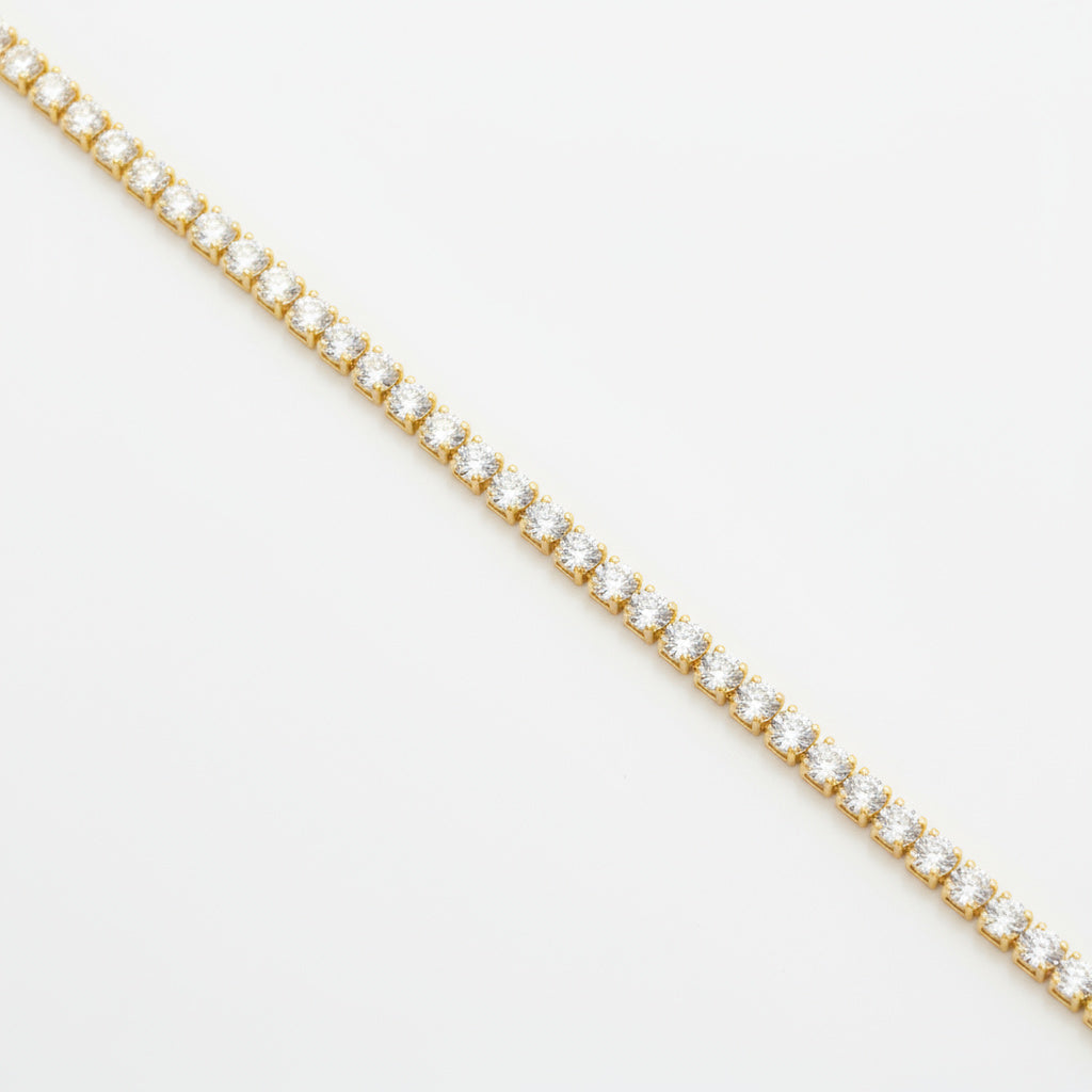 Pulsera de Oro 14k Mónaco Chain Modelo Aqua con Incrustado de Zirconias mod. 9995