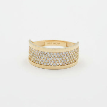 Anillo de Oro 14k Pavé de Zirconias en Dos Niveles mod. 9961