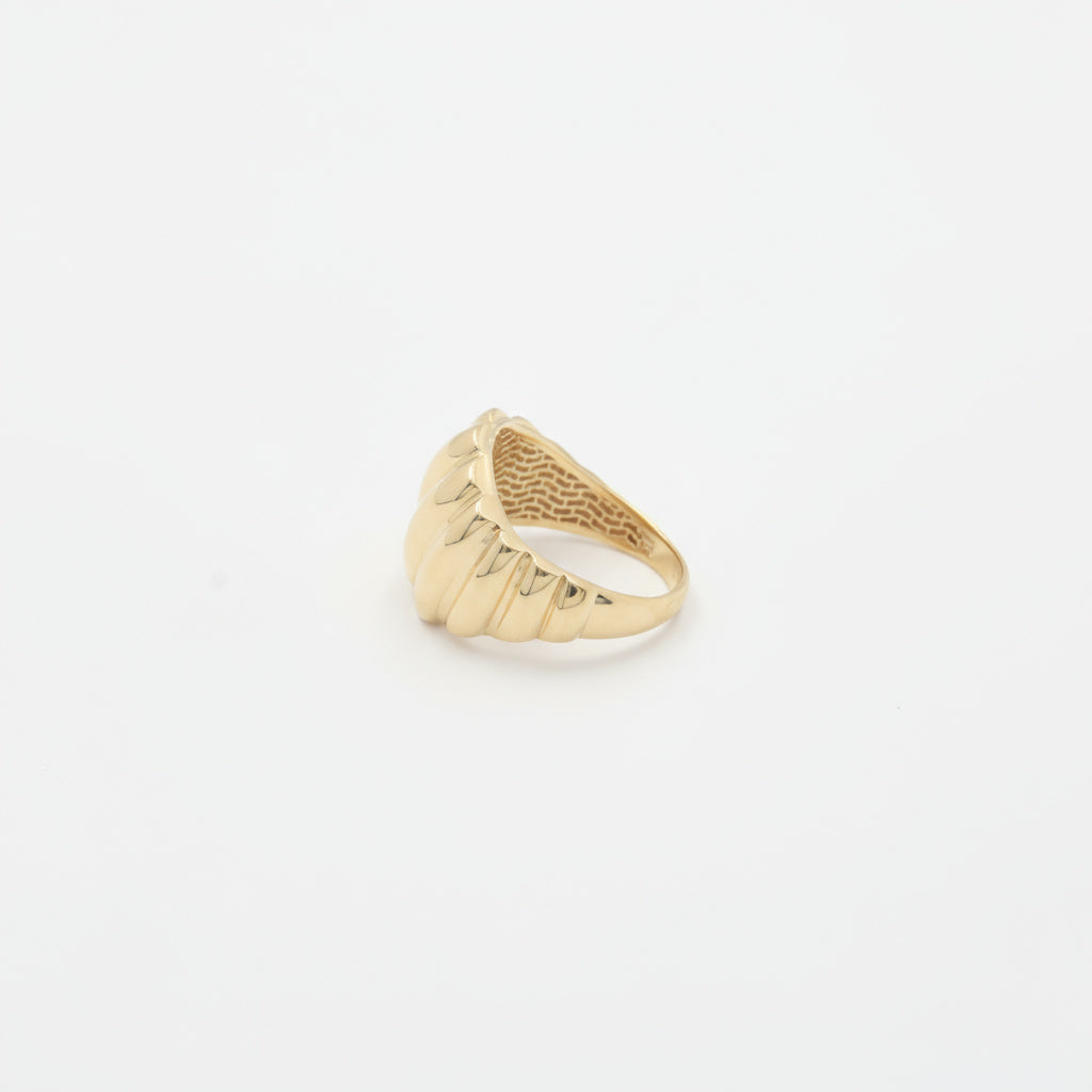 Anillo de Oro 14k Cúpula con Diseño de Canales en Espiral mod. 9985