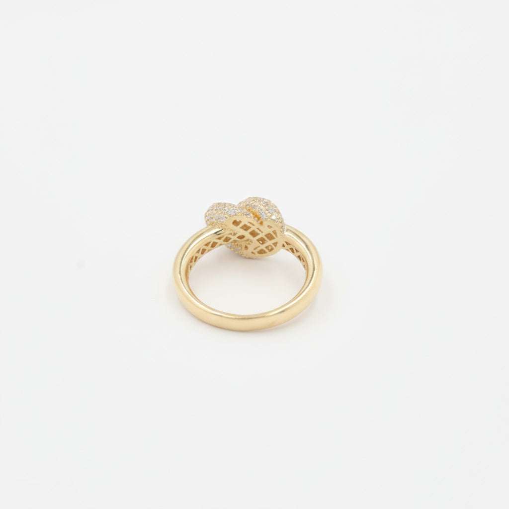Anillo de Oro 14k Nudo con Incrustado de Zirconias Brillantes mod. 9939