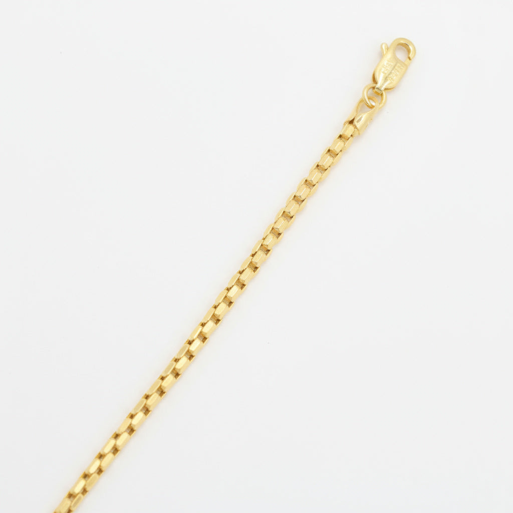 Pulsera de Oro 14k Eslabón Veneciano Cuadrado con Cierre de Pestaña de Lujo mod. 10000