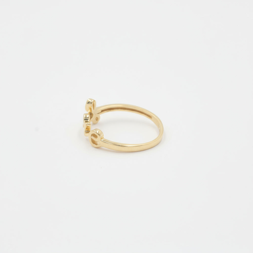 Anillo de Oro 14k Liso con Diseño Especial Love mod. 9959