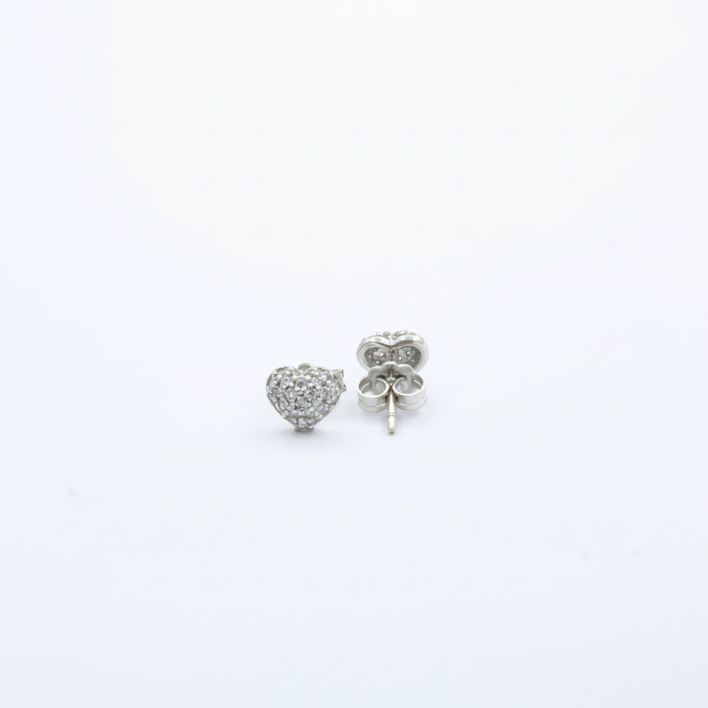 Arete de Oro 14k Corazón con Incrustado de Zirconias Finas mod. 10057