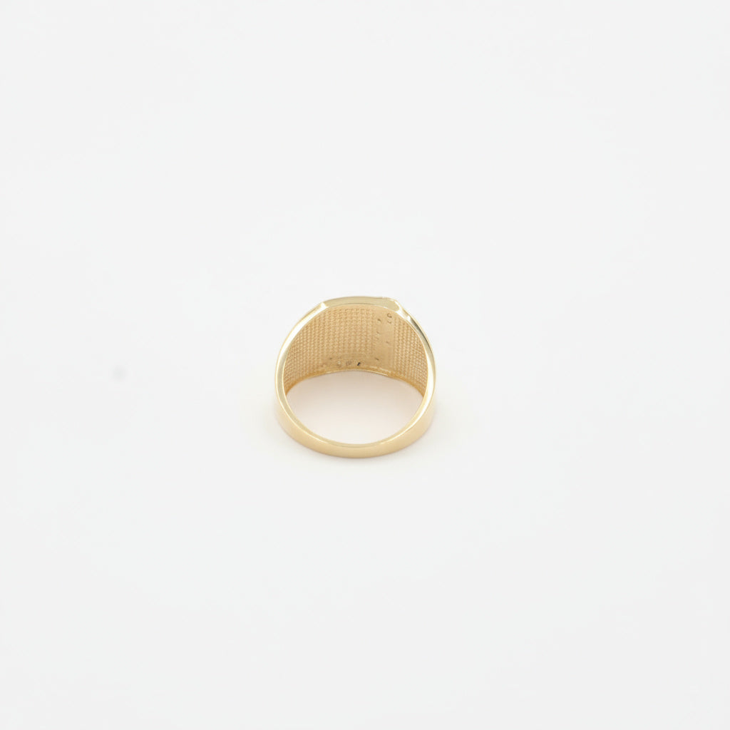 Anillo de Oro 14k Cúpula en Diseño L con Incrustado de Zirconias mod. 9992