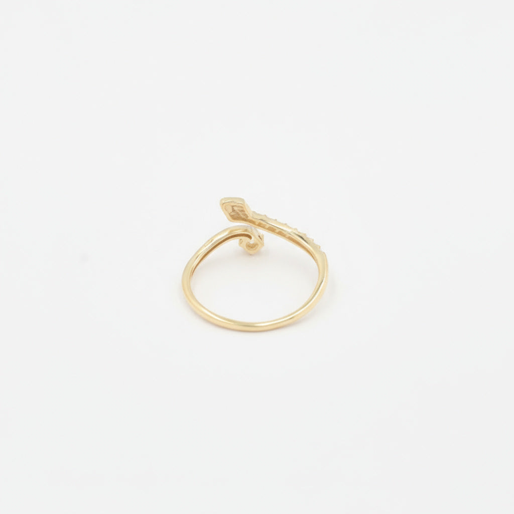 Anillo de Oro 14k Diseño de Serpiente con Zirconia Brillante mod. 9942