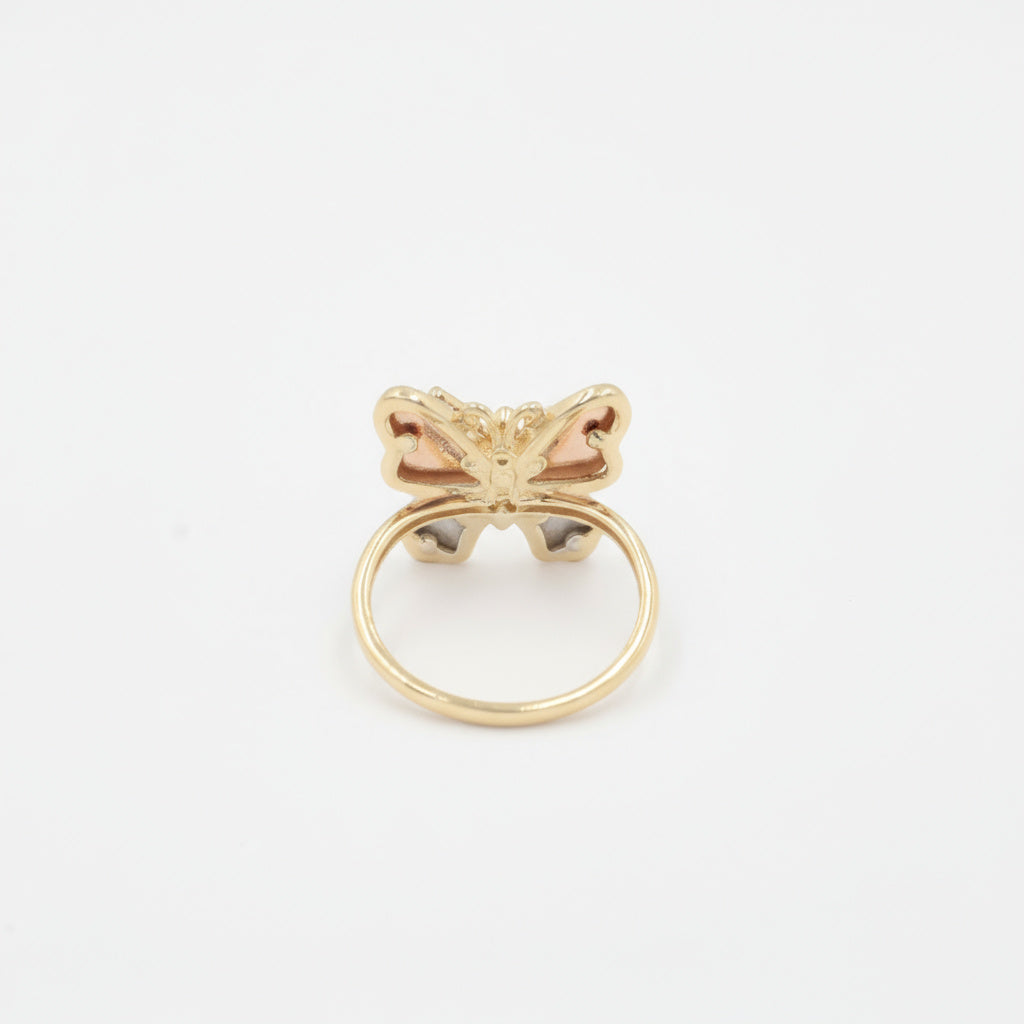 Anillo de Oro 14k Florentino Mariposa con Incrustado de Zirconias mod. 9937