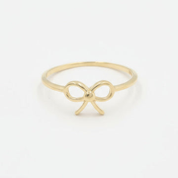 Anillo de Oro 14k Liso con Diseño de Moño mod. 9968