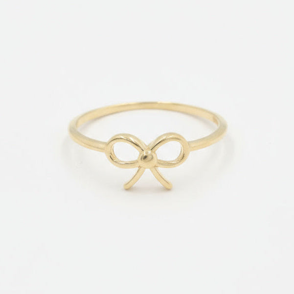 Anillo de Oro 14k Liso con Diseño de Moño mod. 9968