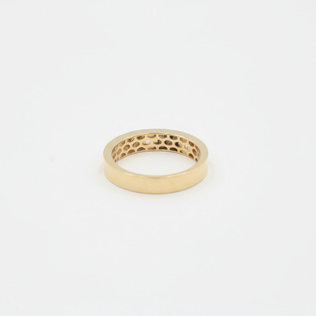 Anillo de Oro 14k Diseño Romano con Incrustado de Zirconias mod. 9970