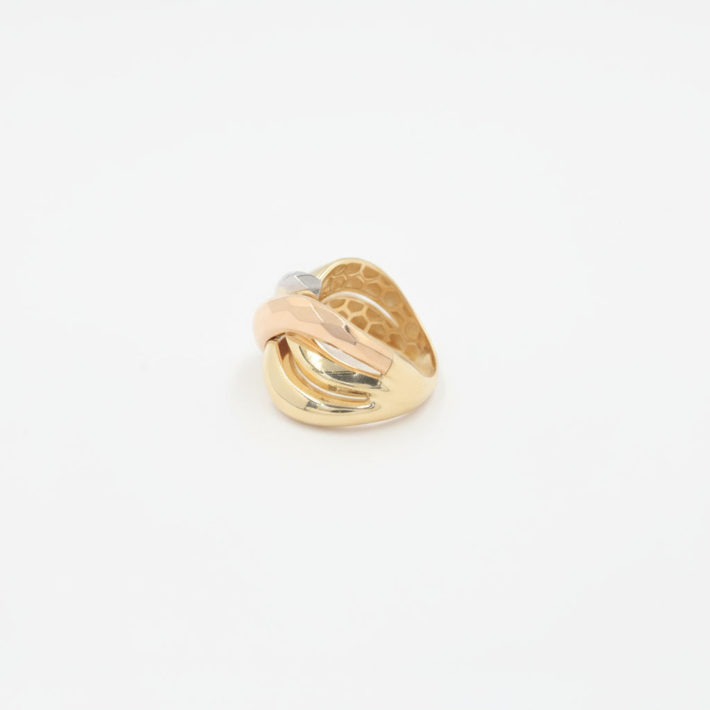 Anillo de Oro 14k Florentino con Diseño Entrelazado mod. 9988