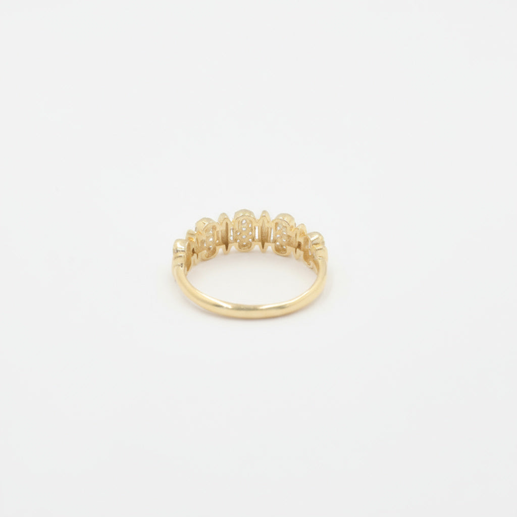 Anillo de Oro 14k Diseño de Óvalos Intercalados con Zirconias Finas mod. 9952