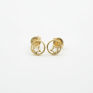 Arete de Oro 14k con Diseño de Esfera con Estrella mod. 10052