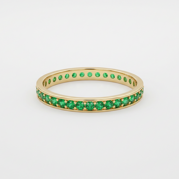 Anillo de Oro 14k Estilo Churumbela con Zirconias Color Verde mod. 10387