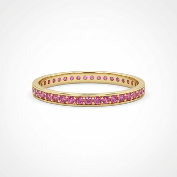 Anillo de Oro 14k Estilo Churumbela con Zirconias Color Rosa mod. 10385