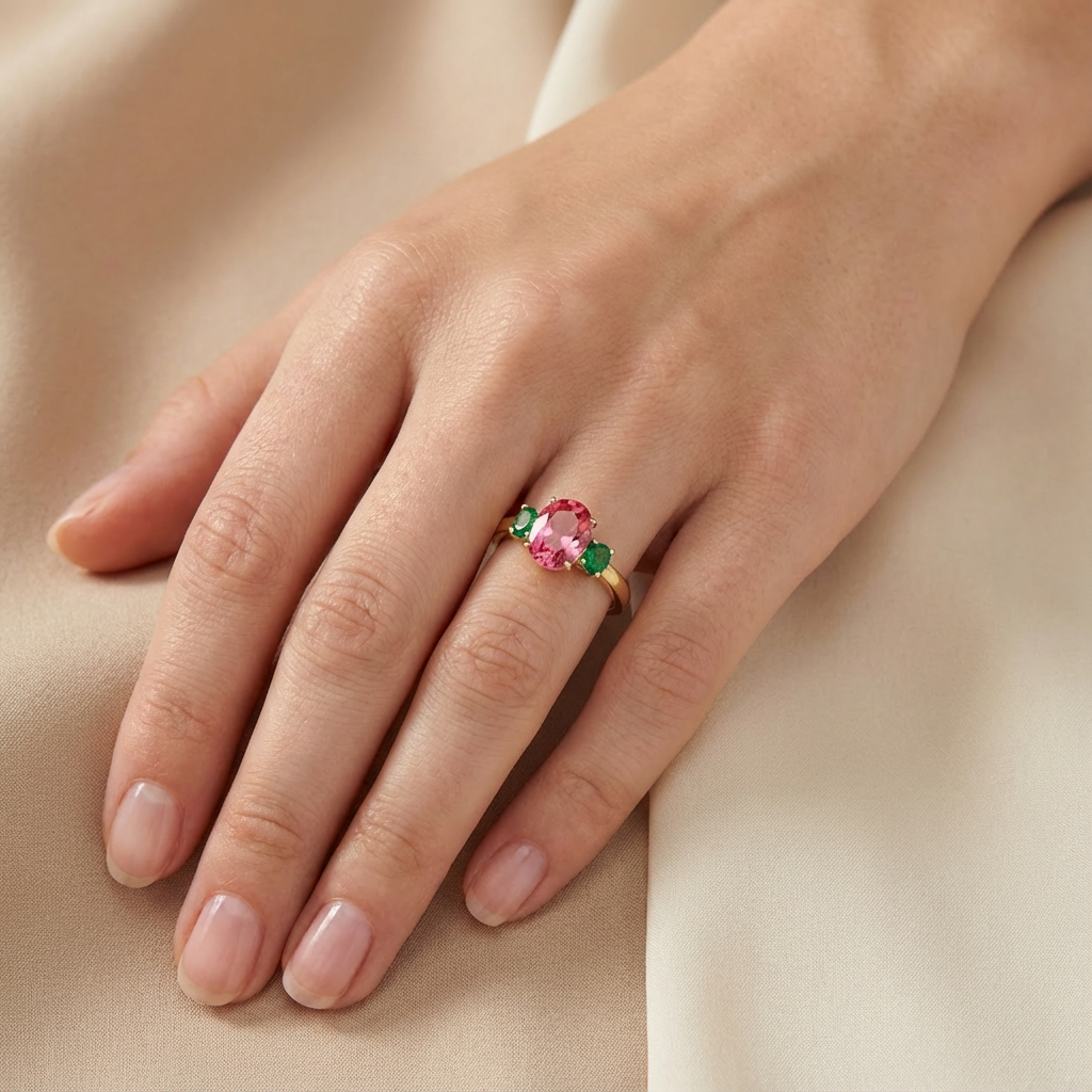 Anillo de Oro 14k Diseño de Rosa con Incrustado de Zirconias mod. 10396