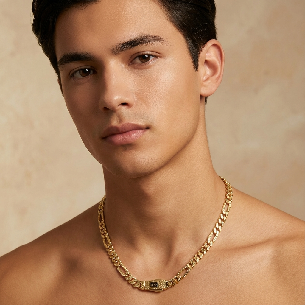 Cadena Monaco Chain de Oro 14k Hueco Modelo Figaro Flex mod. 10366