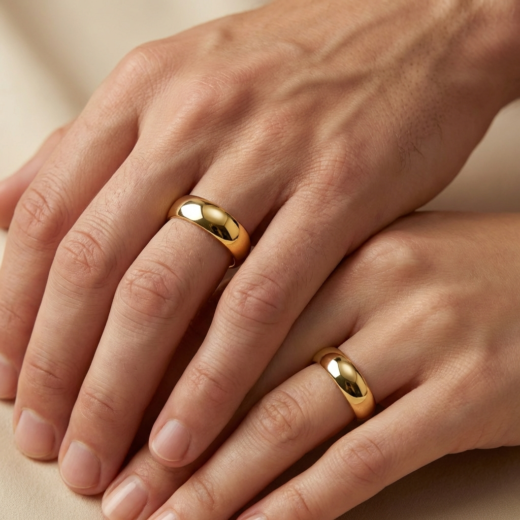 Argollas de Matrimonio de Oro 14k Diseño Confort Tradicional Brillante mod. 10622