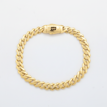 Pulsera Monaco Chain de Oro 14k Modelo Edge con Broche mod. 10155
