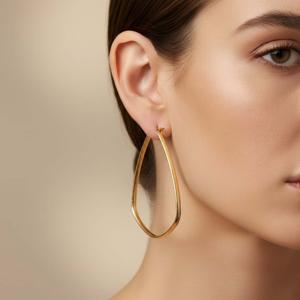 Arracada de Oro 14k Diseño Diamante en Estilo Brillante mod. 10149