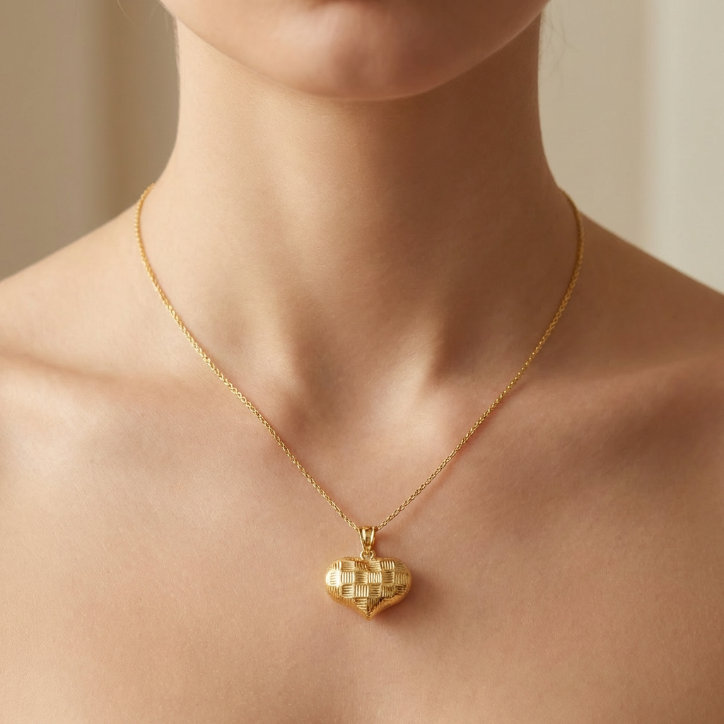 Dije de Oro 14k Corazón con Diseño en Líneas mod. 10509