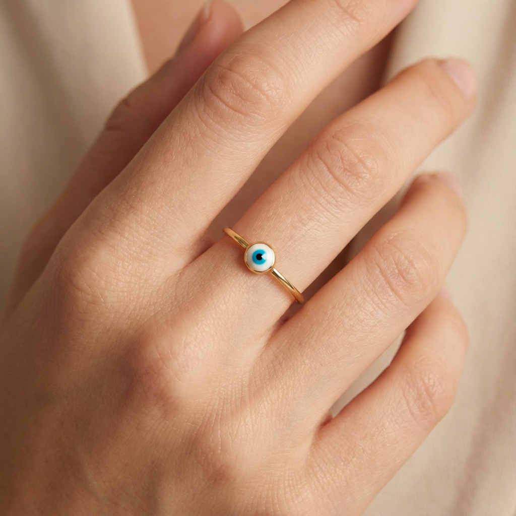 Anillo de Oro 14k Ojo Turco Finito mod. 10458