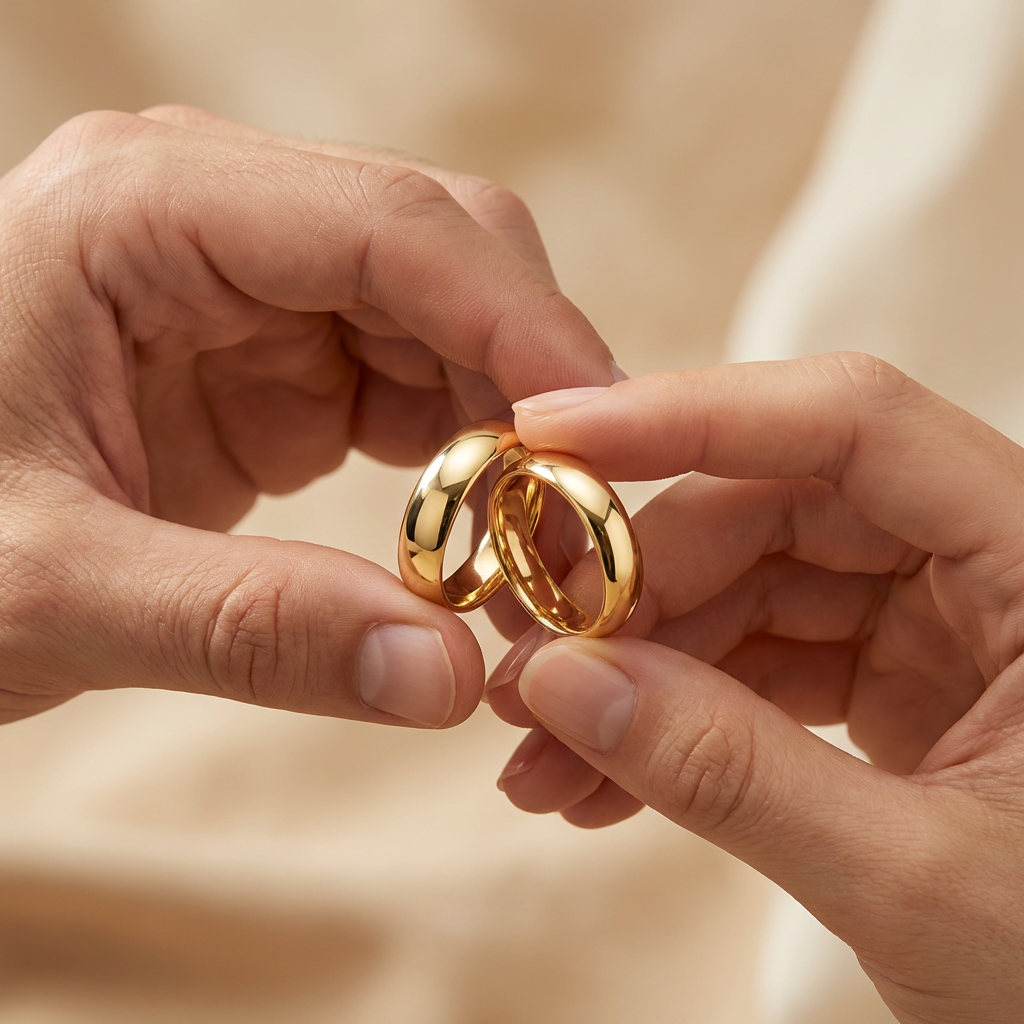 Argollas de Matrimonio de Oro 14k Diseño Confort Tradicional Brillante mod. 10622
