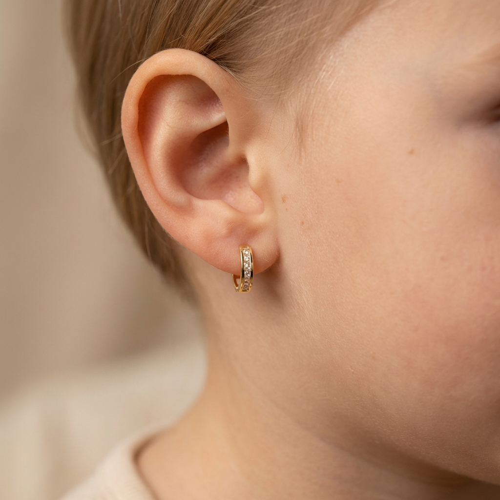 Grapa de Oro 14k con Zirconias Finas mod. 10599