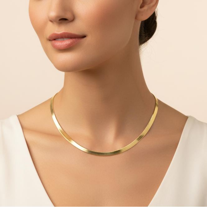 Cadena de Oro 14k con Diseño de Panza de Víbora mod. 10141