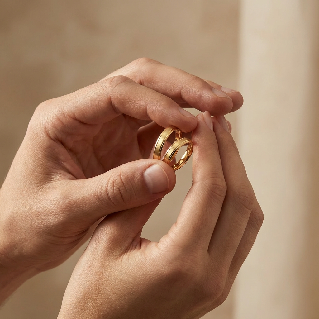 Argollas de Matrimonio de Oro 14k Diseño Confort Elegante en Tono Mate y Brillante Delgado mod. 10621