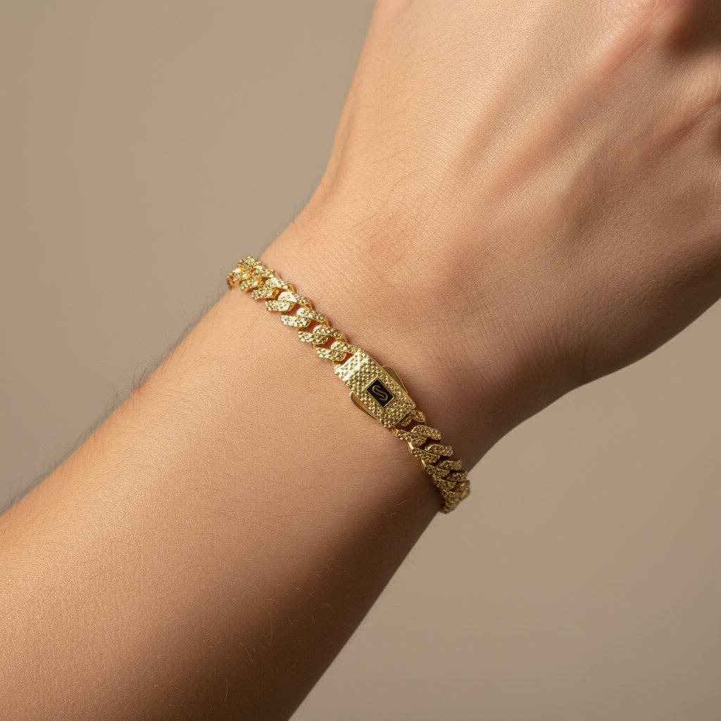 Pulsera Monaco Chain de Oro 14k Hueco Modelo Classic Flex mod. 10320