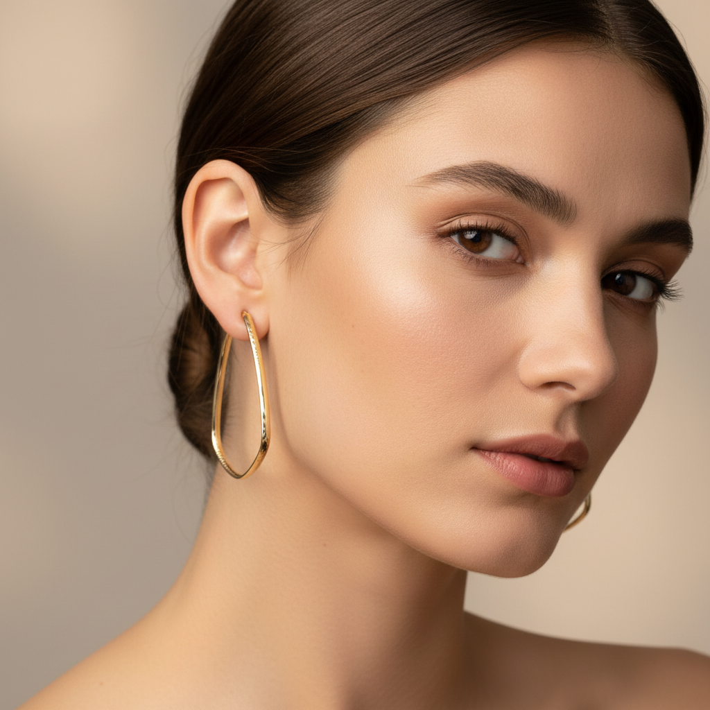 Arracada de Oro 14k Diseño Diamante en Estilo Brillante mod. 10149