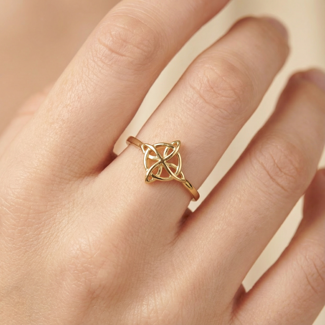 Anillo de Oro 14k Nudo de Bruja mod. 10229