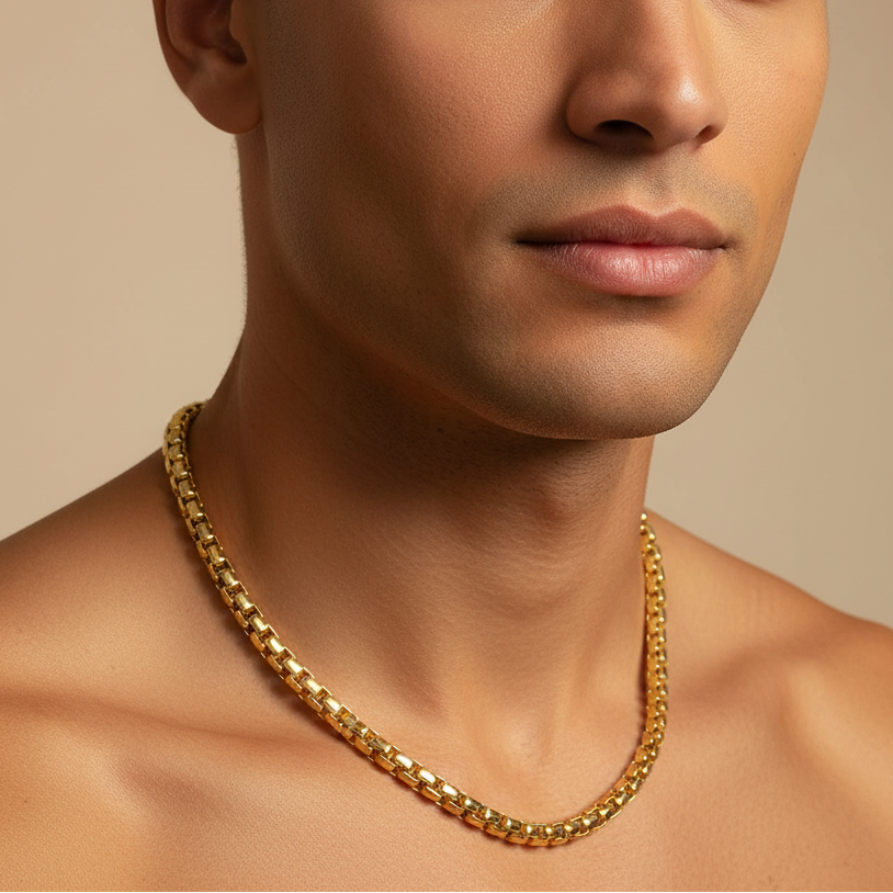 Cadena de Oro 14k con Tejido de Cubo mod. 10132