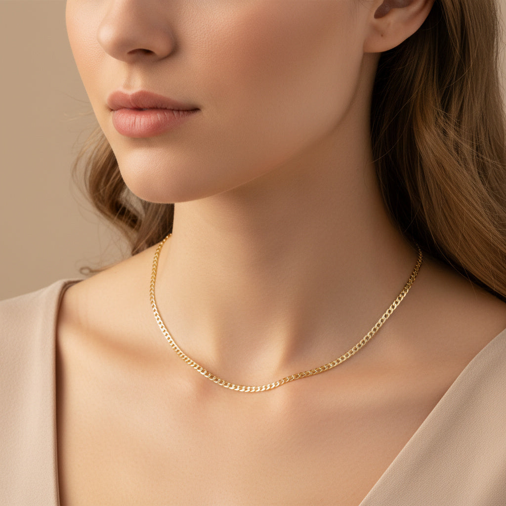 Cadena de Oro 14k Tejido Barbado Sólido con Diamantado Martillado mod. 10298