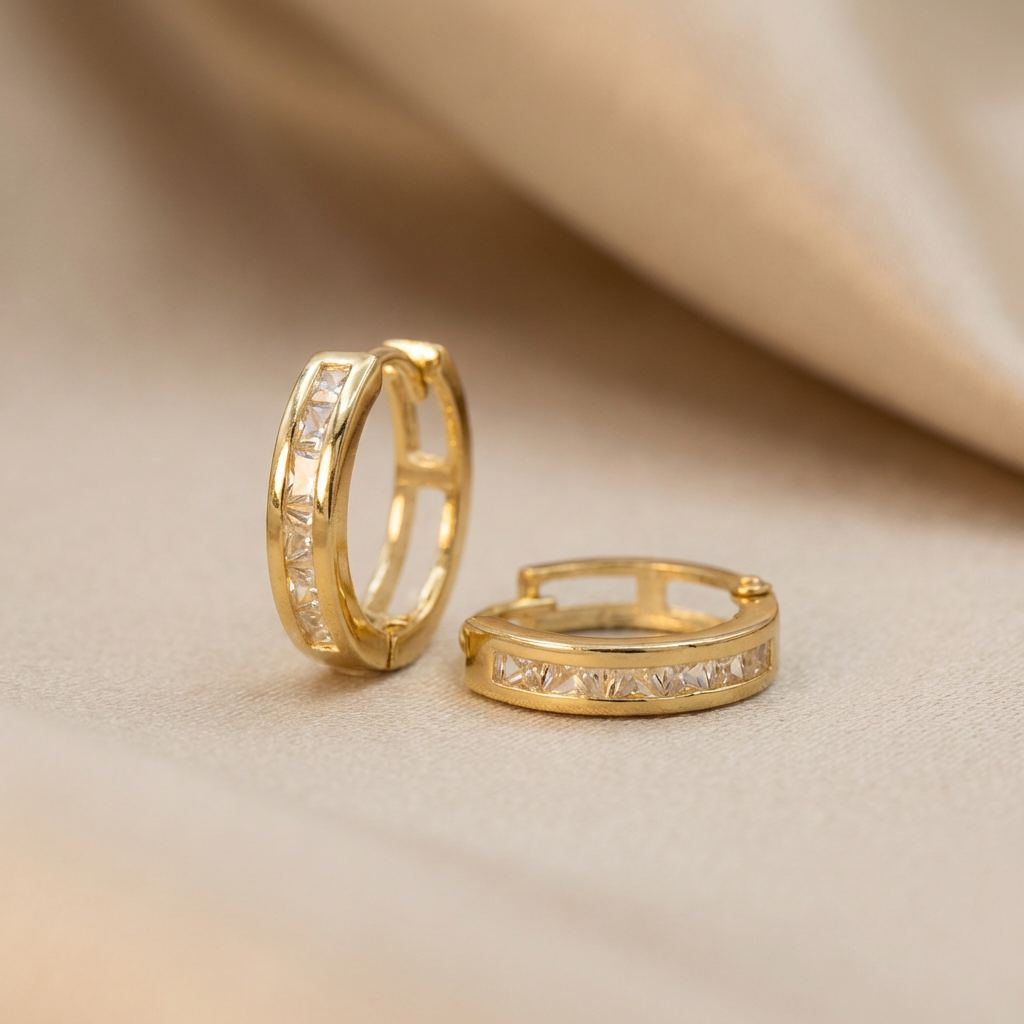 Grapa de Oro 14k con Zirconias Finas mod. 10599