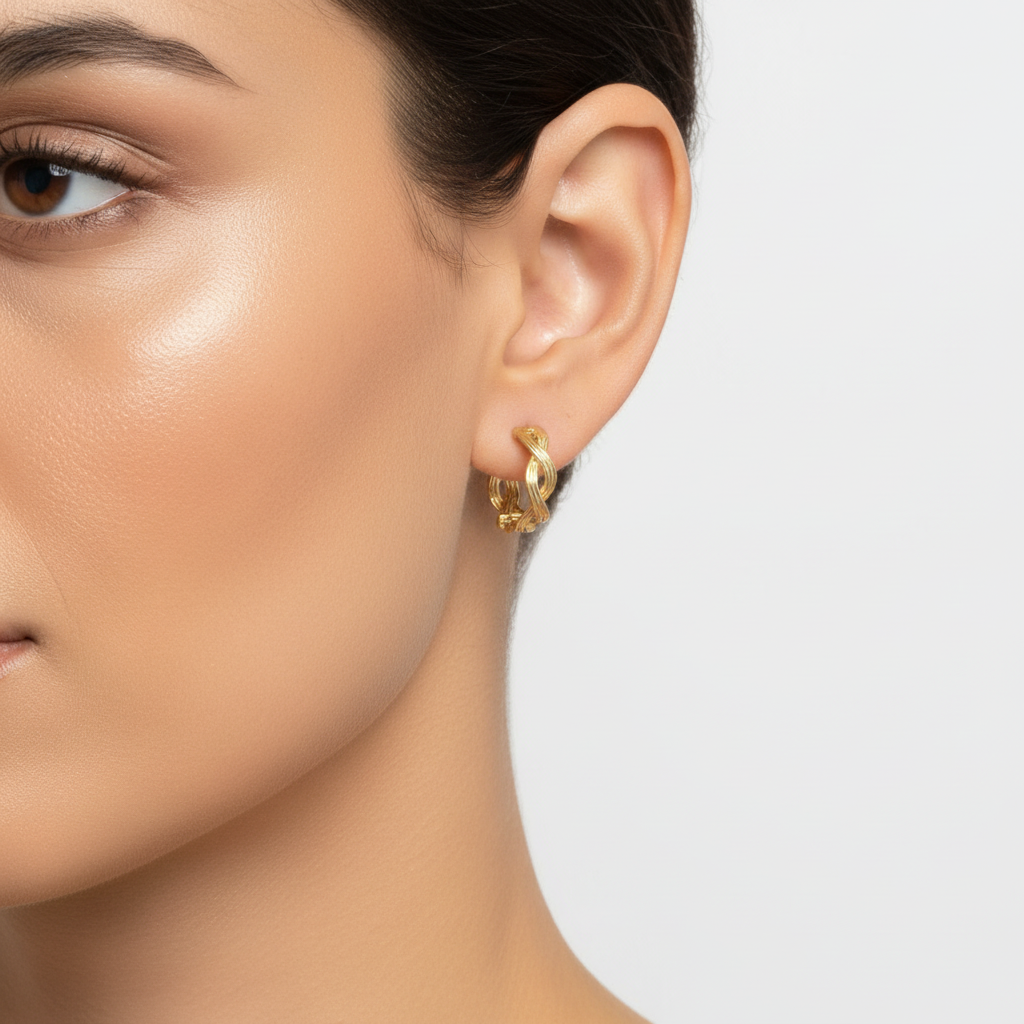 Grapa de Oro 14k de Diseño Trenzado Cruzado mod. 10161