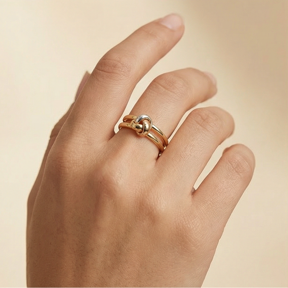 Anillo de Oro 14k Diseño de Nudo Brillante mod. 10294