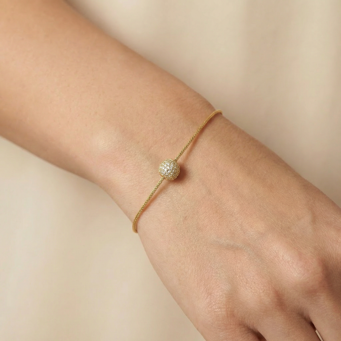 Charm de Oro 14k Bola de Fuego Pequeña con Zirconias Finas mod. 10646