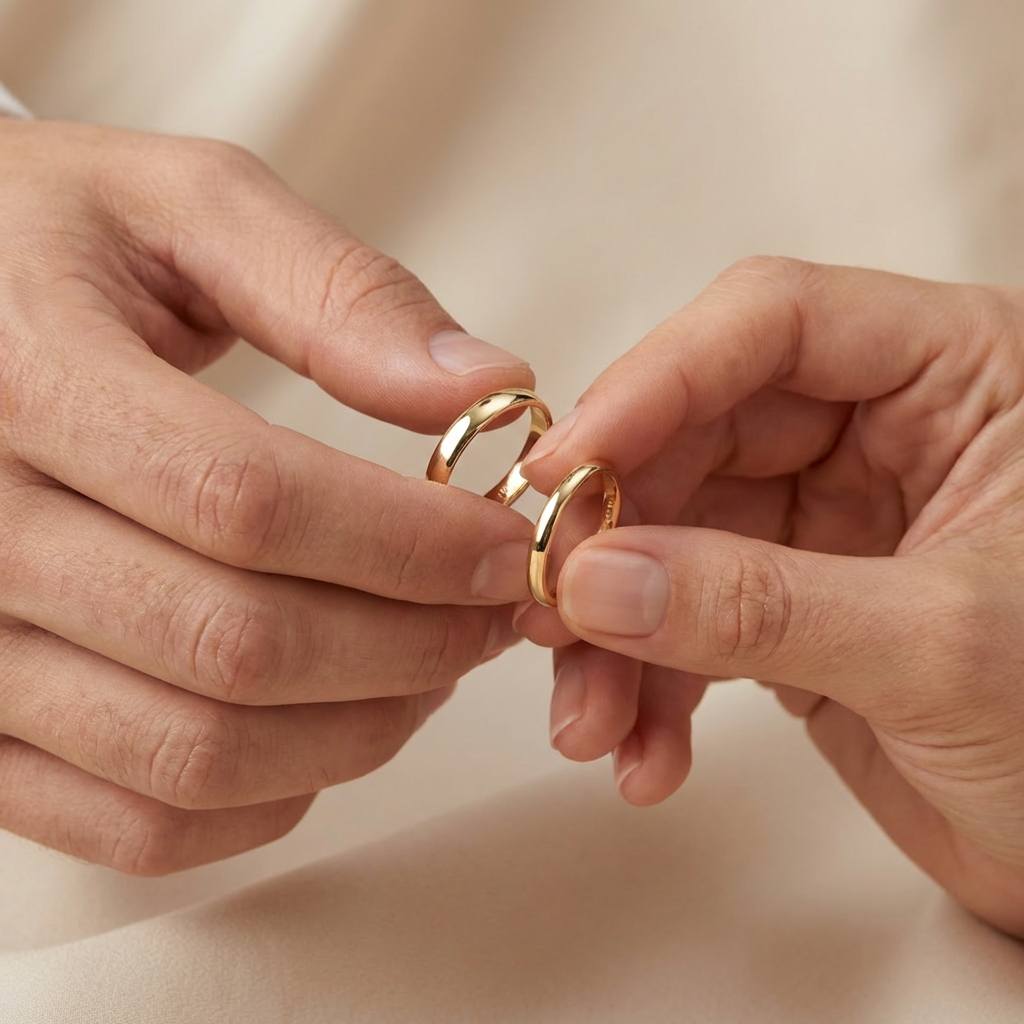 Argollas de Matrimonio de Oro 14k Diseño Confort Tradicional Delgado mod. 10613