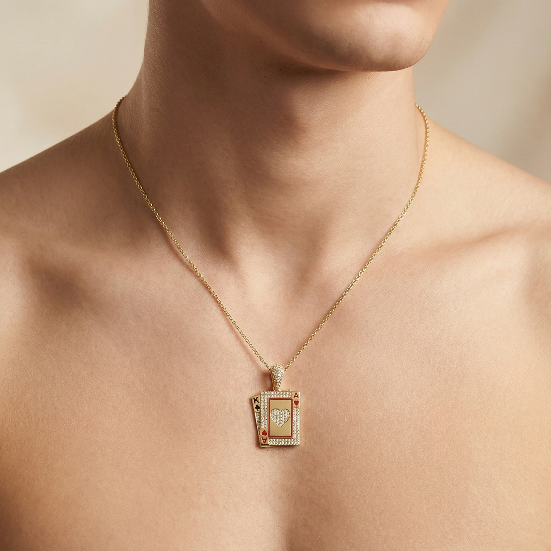 Dije de Oro 14k Juego de Cartas Brillantes con Zirconias mod. 10253