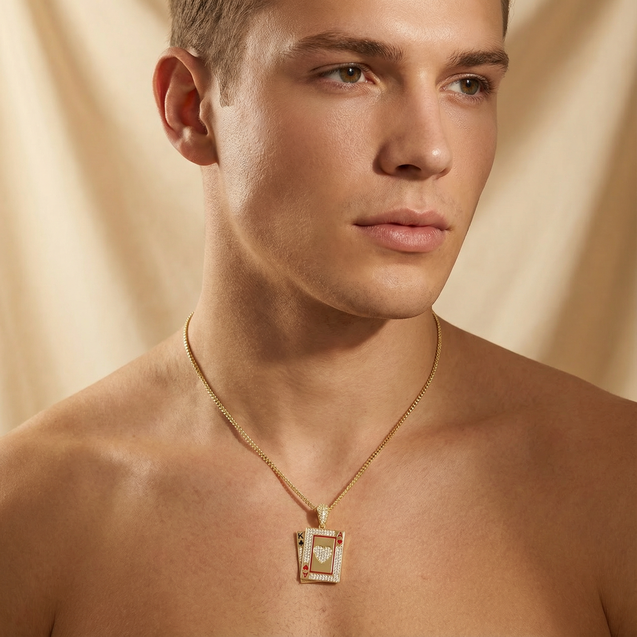 Dije de Oro 14k Juego de Cartas Brillantes con Zirconias mod. 10253