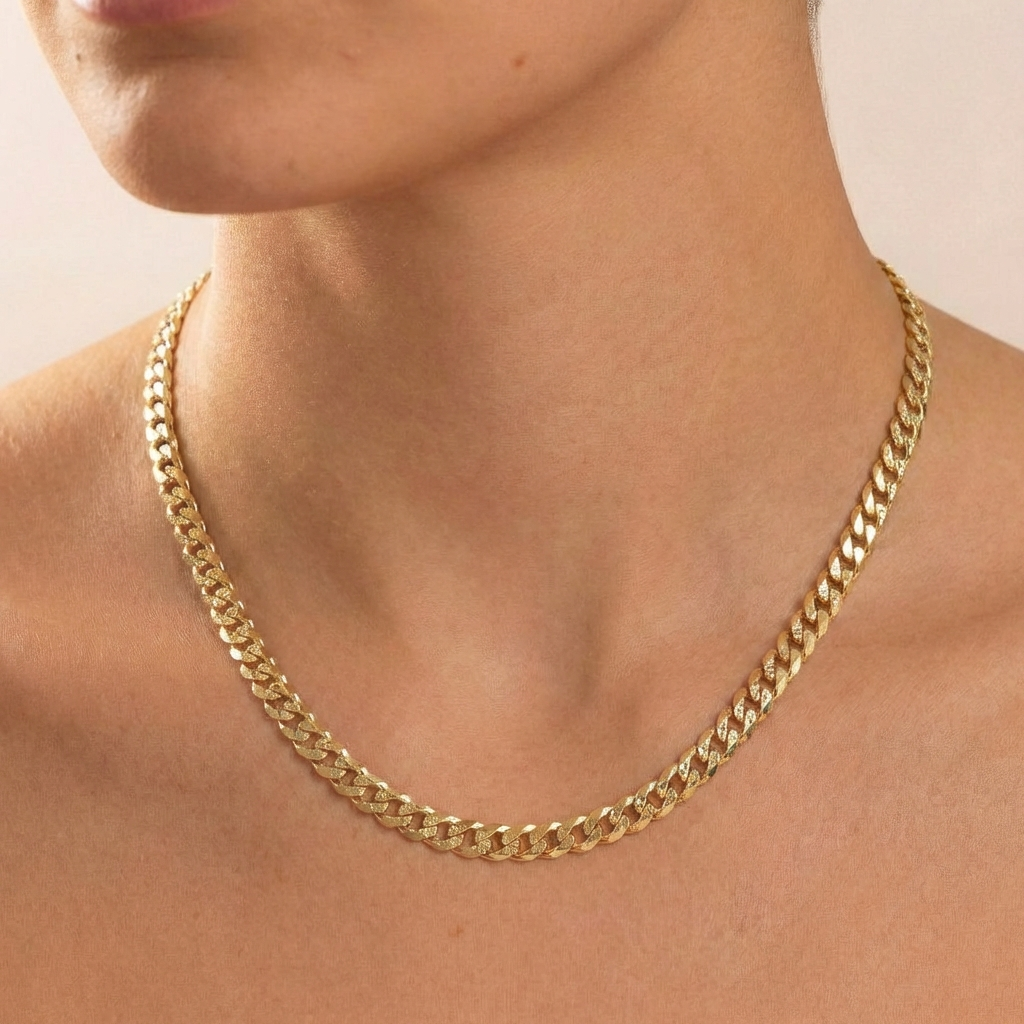 Cadena de Oro 14k Tejido Barbada mod. 10522