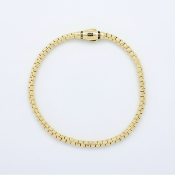 Pulsera Monaco Chain de Oro 14k Modelo Cube con Broche mod. 10156