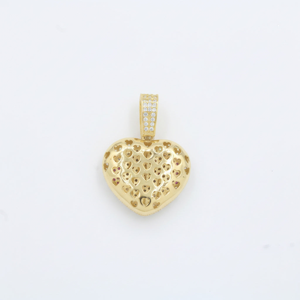 Dije de Oro 14k Corazón LOVE con Incrustado de Zirconias mod. 10087