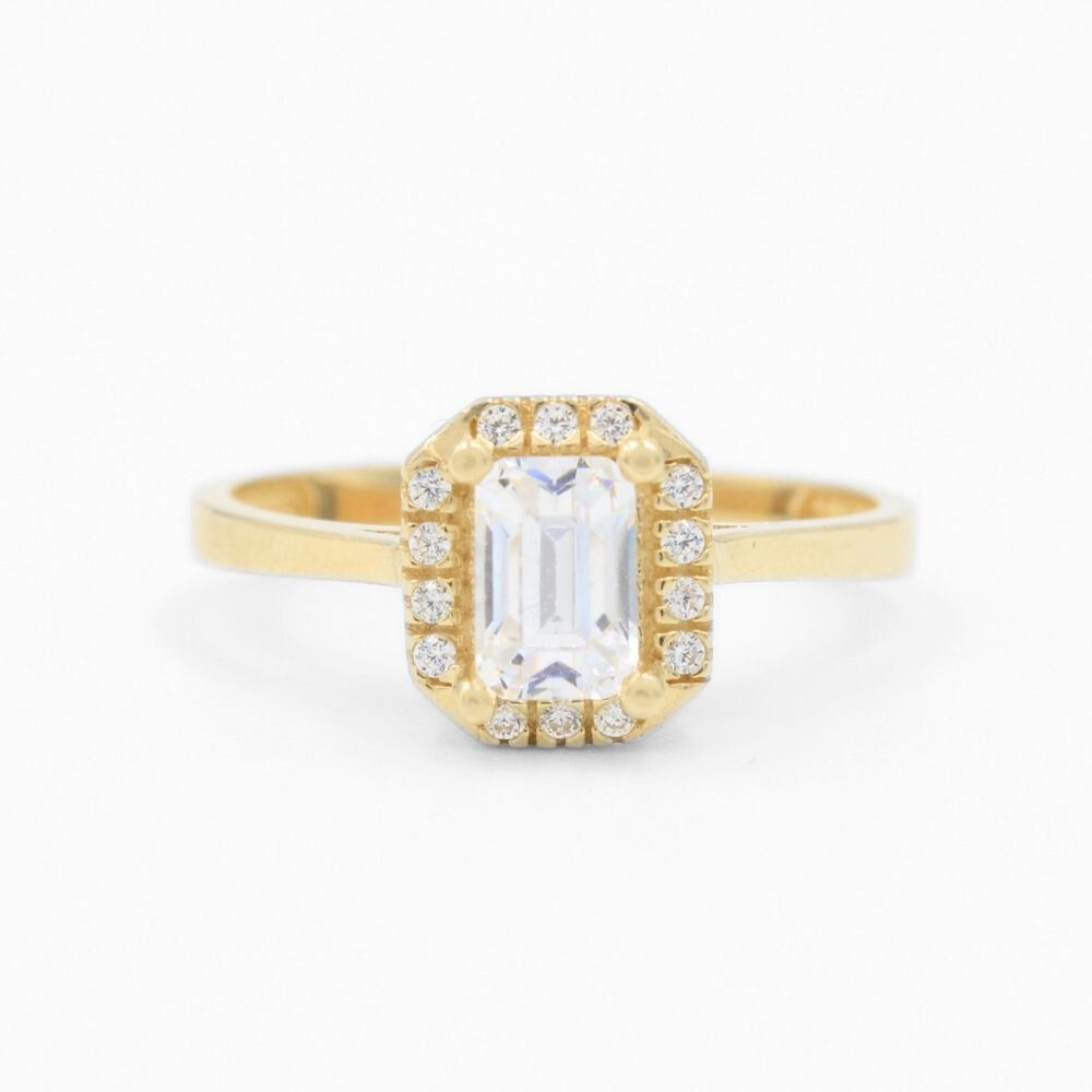 Anillo de Compromiso Oro 14k con Zirconia Brillante mod. 8643