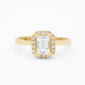 Anillo de Compromiso Oro 14k con Zirconia Brillante mod. 8643