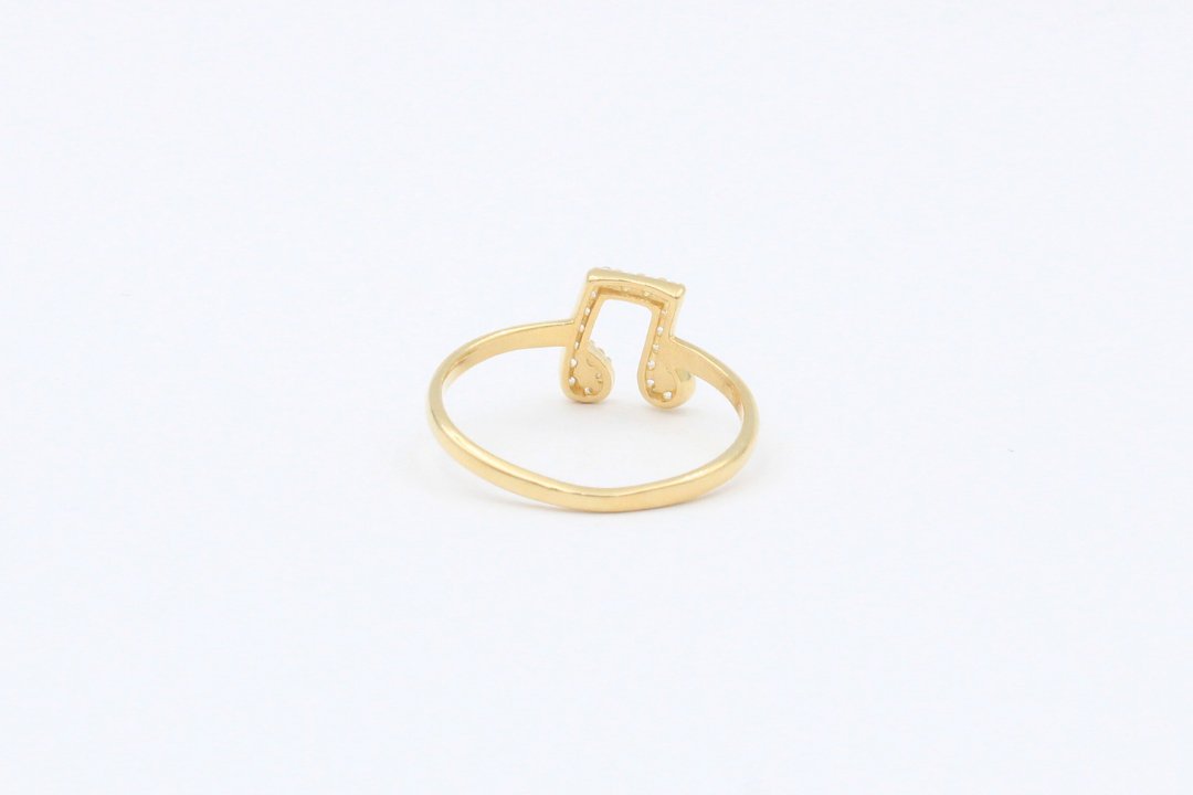 Anillo con Nota Musical y Zirconias mod. 5593 - Joyería Orovel’s