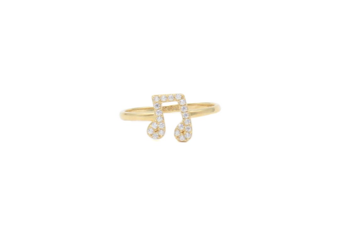 Anillo con Nota Musical y Zirconias mod. 5593 - Joyería Orovel’s