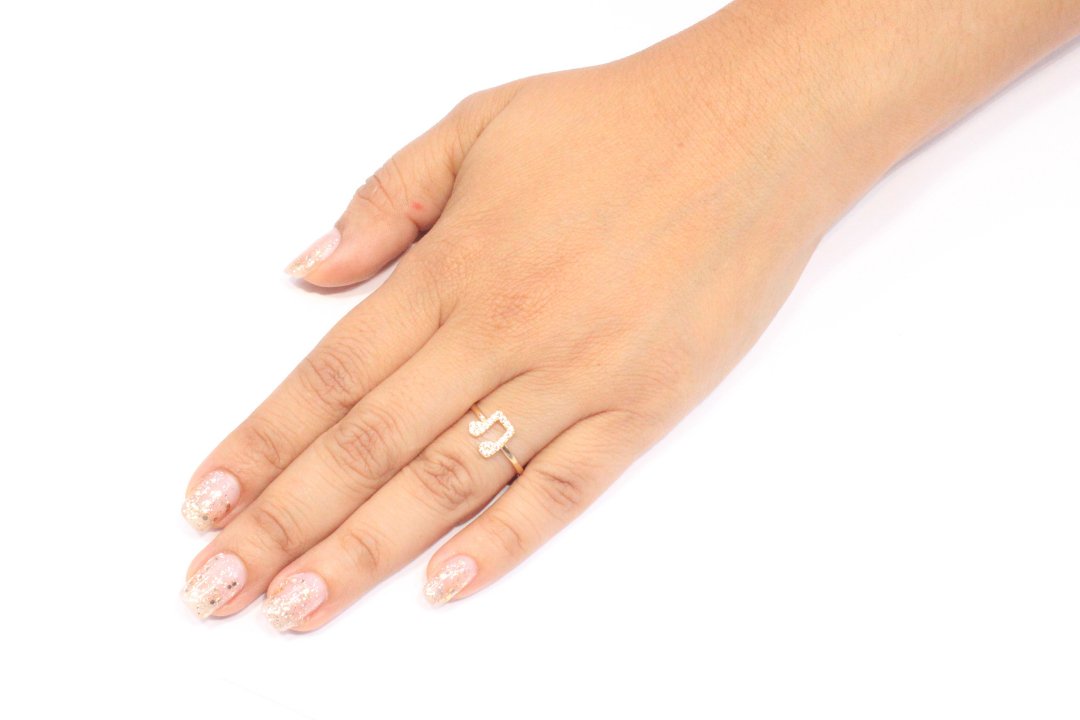 Anillo con Nota Musical y Zirconias mod. 5593 - Joyería Orovel’s