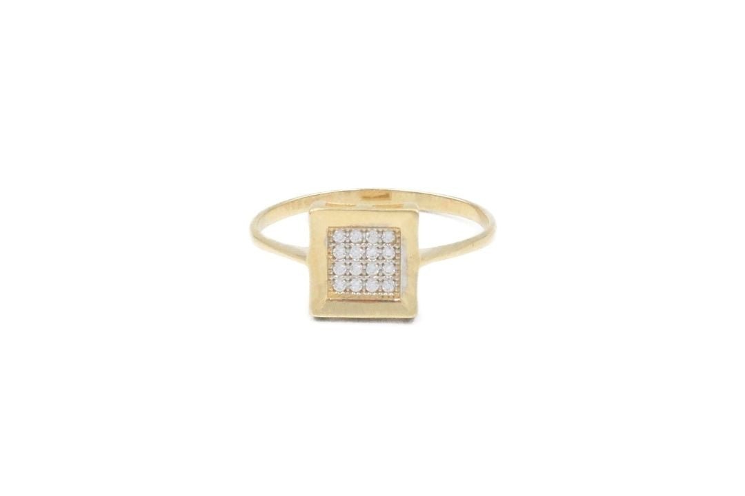 Anillo con Zirconias en Bisel Cuadrado mod. 6073 - Joyería Orovel’s